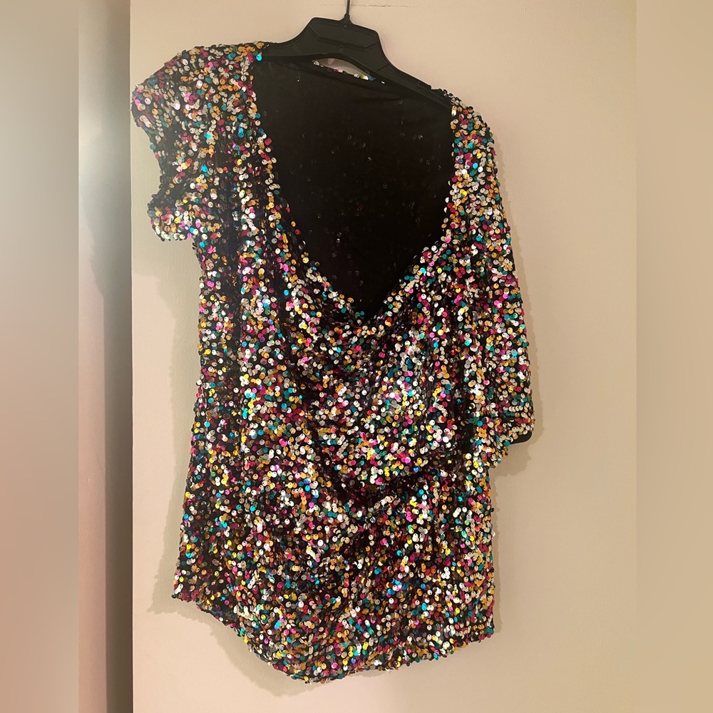 Anna-Kaci Multi-Colored Sequin Blouse